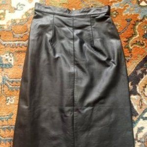 Vintage Black Leather Skirt